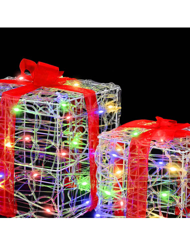 Scatola Regalo 3 pcs Multicolore 20 x 20 x 20 cm Acrilico