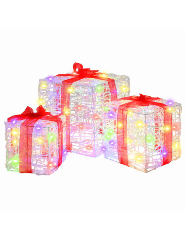 Scatola Regalo 3 pcs Multicolore 20 x 20 x 20 cm Acrilico
