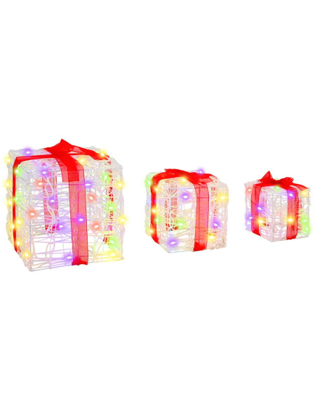 Scatola Regalo 3 pcs Multicolore 20 x 20 x 20 cm Acrilico Scatola Regalo 3 pcs Multicolore 20 x 20 x 20 cm Acrilico