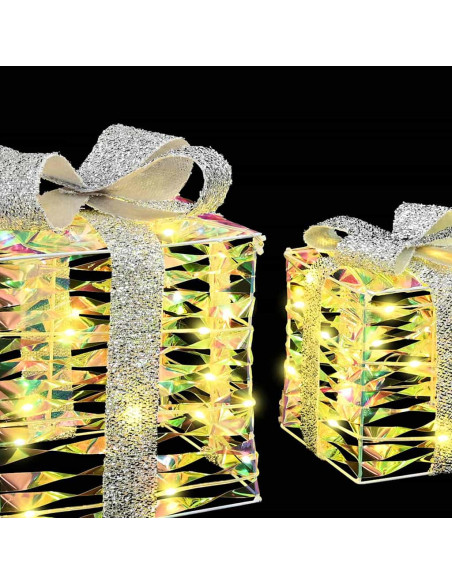 Scatola Regalo 3 pcs Bianco caldo 20 x 20 x 20 cm PET Scatola Regalo 3 pcs Bianco caldo 20 x 20 x 20 cm PET