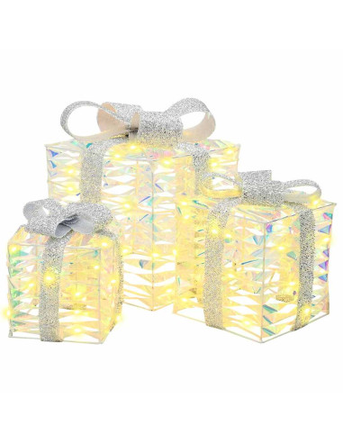 Scatola Regalo 3 pcs Bianco caldo 20 x 20 x 20 cm PET