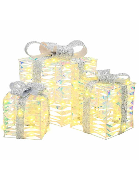 Scatola Regalo 3 pcs Bianco caldo 20 x 20 x 20 cm PET Scatola Regalo 3 pcs Bianco caldo 20 x 20 x 20 cm PET