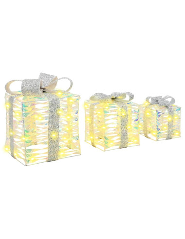Scatola Regalo 3 pcs Bianco caldo 20 x 20 x 20 cm PET