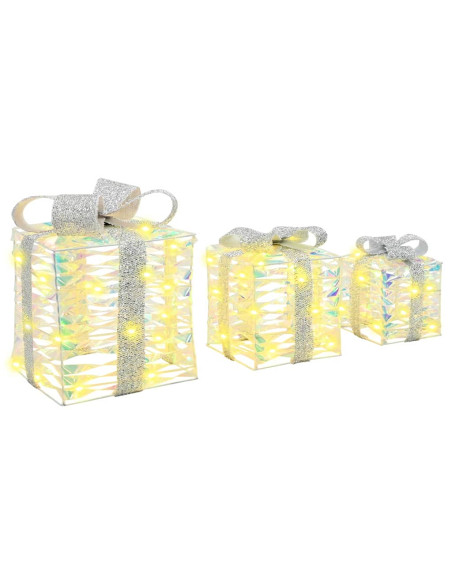 Scatola Regalo 3 pcs Bianco caldo 20 x 20 x 20 cm PET Scatola Regalo 3 pcs Bianco caldo 20 x 20 x 20 cm PET