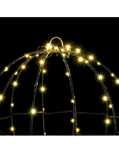 Palla con 192 LED 2 pcs Bianco caldo 30 cm Metallo
