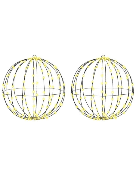Palla con 320 LED 2 pcs Bianco caldo 50 cm Metallo Palla con 320 LED 2 pcs Bianco caldo 50 cm Metallo