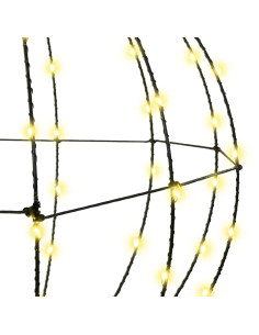Palla con 384 LED 2 pcs Bianco caldo 60 cm Metallo