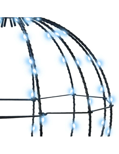 Palla con 320 LED 2 pcs Bianco freddo 50 cm Metallo