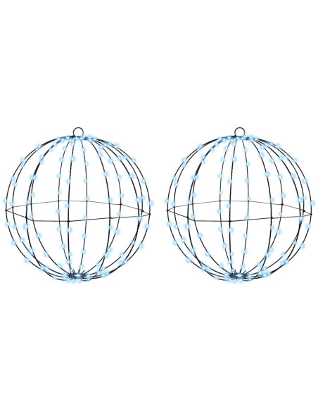 Palla con 320 LED 2 pcs Bianco freddo 50 cm Metallo Palla con 320 LED 2 pcs Bianco freddo 50 cm Metallo