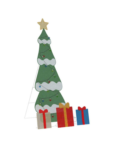 Albero di Natale Illuminato con 3 Scatole Regalo 2D Bianco Caldo