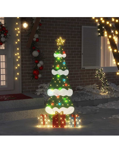 Albero di Natale Illuminato con 3 Scatole Regalo 2D Bianco Caldo