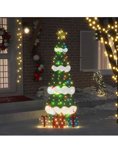 Albero di Natale Illuminato con 3 Scatole Regalo 2D Bianco Caldo