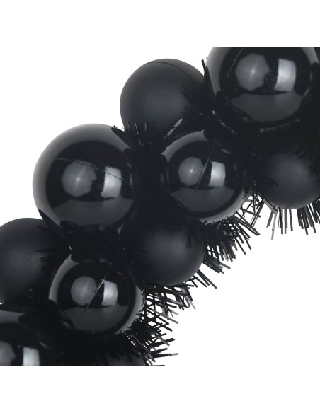 Corone di Palline di Natale 2 pcs Nero 33 x 33 x 7 cm Corone di Palline di Natale 2 pcs Nero 33 x 33 x 7 cm
