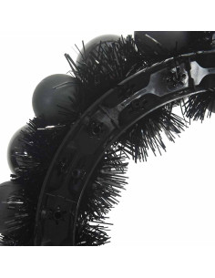 Corone di Palline di Natale 2 pcs Nero 33 x 33 x 7 cm 2