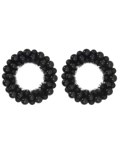 Corone di Palline di Natale 2 pcs Nero 33 x 33 x 7 cm