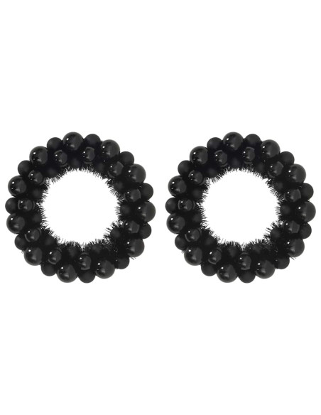 Corone di Palline di Natale 2 pcs Nero 33 x 33 x 7 cm Corone di Palline di Natale 2 pcs Nero 33 x 33 x 7 cm
