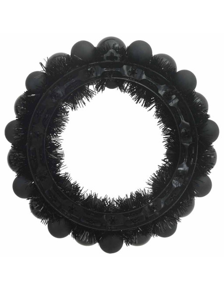 Corone di Palline di Natale 2 pcs Nero 33 x 33 x 7 cm Corone di Palline di Natale 2 pcs Nero 33 x 33 x 7 cm