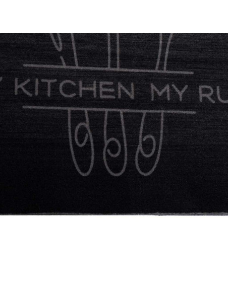 Tappeto da Cucina Nero 180 x 60 cm Velluto