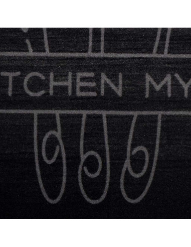 Tappeto da Cucina Nero 180 x 60 cm Velluto