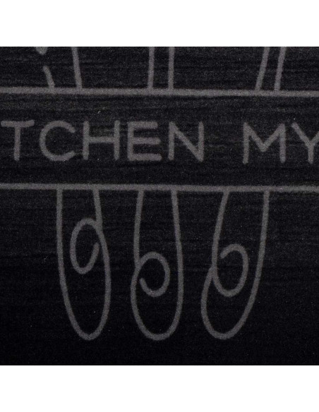 Tappeto da Cucina Nero 150 x 45 cm Velluto