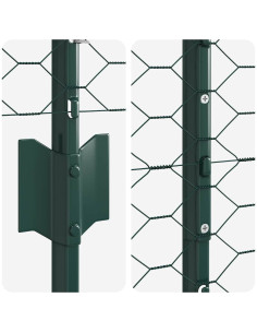 Recinzione con pali. Verde 1.4 x 25 m Acciaio