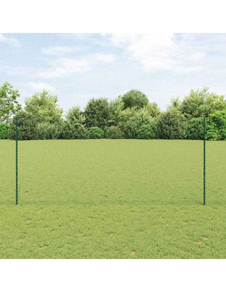 Recinzione con pali. Verde 1.4 x 25 m Acciaio