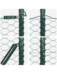 Recinzione con pali. Verde 1.4 x 25 m Acciaio rivestito in PVC