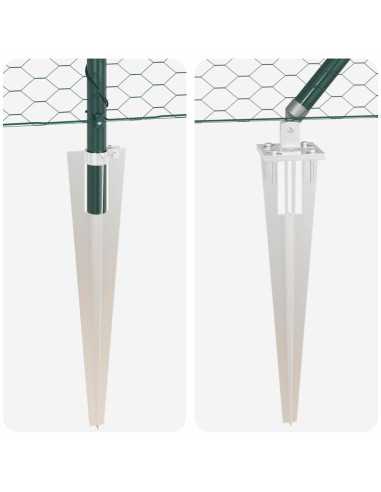 Recinzione con pali. Verde 1.4 x 25 m Acciaio rivestito in PVC