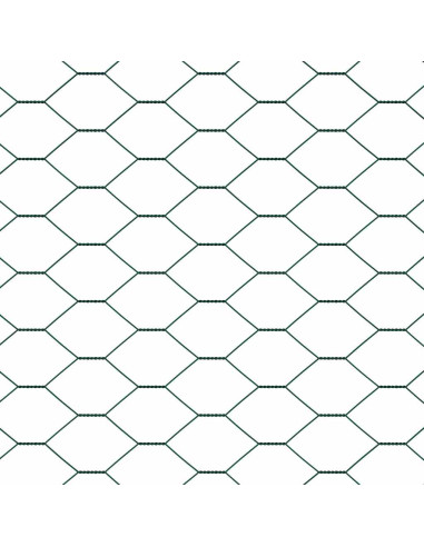 Recinzione con pali. Verde 1.4 x 25 m Acciaio rivestito in PVC