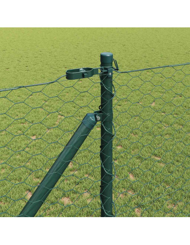 Recinzione con pali. Verde 1.4 x 25 m Acciaio rivestito in PVC