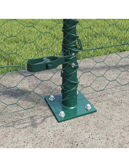 Recinzione con pali. Verde 1.4 x 25 m Acciaio rivestito in PVC