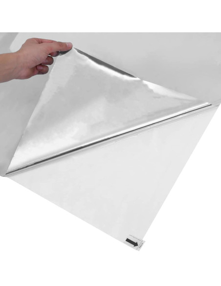 Pellicola per Finestra Solare Riflettente Statica Argento PVC