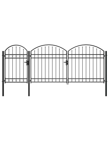 Cancello da Giardino con Parte Superiore Arcuata 200 x 400 cm