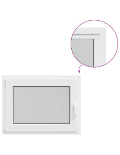 Finestra per cantina "RISOR" 80x60 cm anta ribalta DIN sinistra bianca