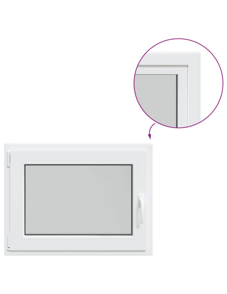 Finestra per cantina "RISOR" 80x60 cm anta ribalta DIN sinistra bianca