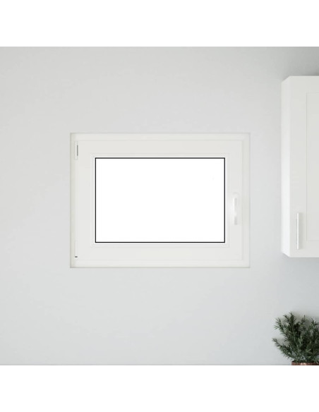 Finestra per cantina "RISOR" 80x60 cm anta ribalta DIN sinistra bianca