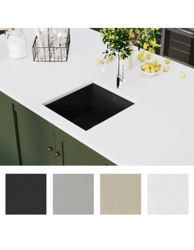 Lavello da cucina in granito a vasca singola nero