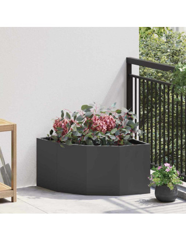 Vaso d'angolo Nero 60 x 60 x 35 cm Acciaio