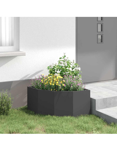 Vaso d'angolo Nero 60 x 60 x 35 cm Acciaio