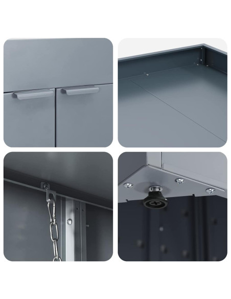 Deposito per bidone con tetto da fioriera per bidone singolo da 240L