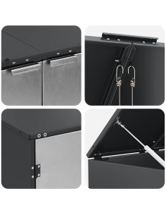 Magazzino per contenitori con coperchio sollevabile a gas per contenitore da 240L