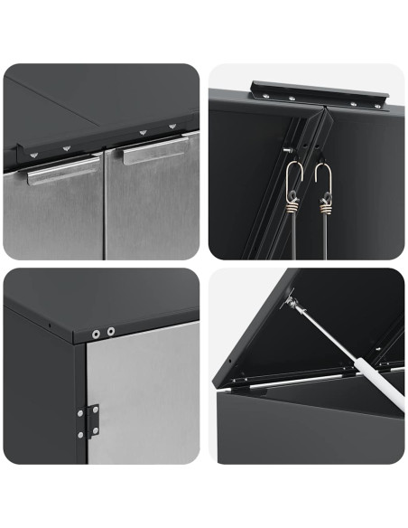 Magazzino per contenitori con coperchio sollevabile a gas per contenitore da 240L