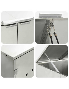 Magazzino per contenitori con coperchio sollevabile a gas per contenitore da 240L