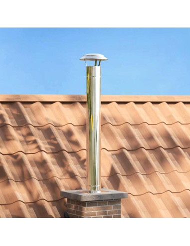 Estensione Camino Argento 25 x 25 x 132 cm Acciaio inossidabile