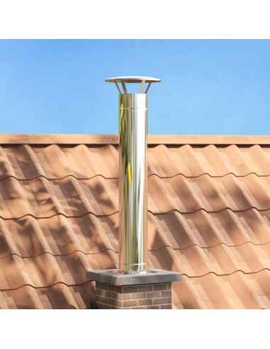 Estensione Camino Argento 35 x 35 x 132 cm Acciaio inossidabile