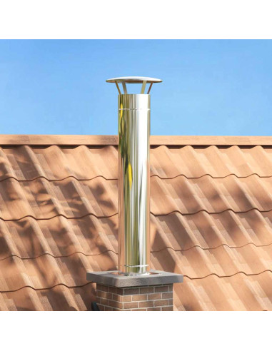 Estensione Camino Argento 35 x 35 x 132 cm Acciaio inossidabile