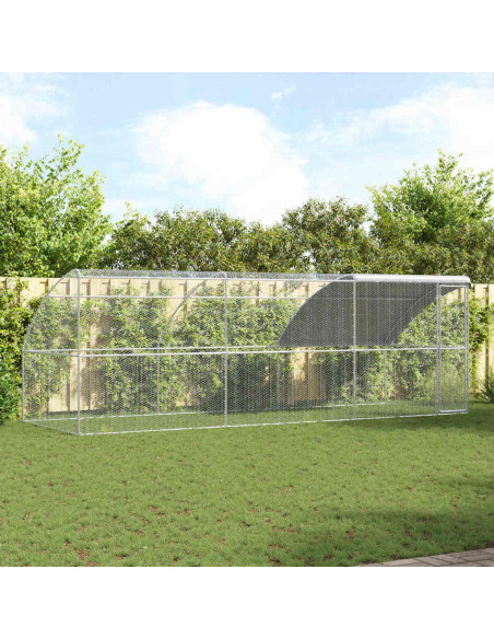 Gabbia per polli Argento 600 x 200 x 198.5 cm Acciaio zincato Gabbia per polli Argento 600 x 200 x 198.5 cm Acciaio zincato