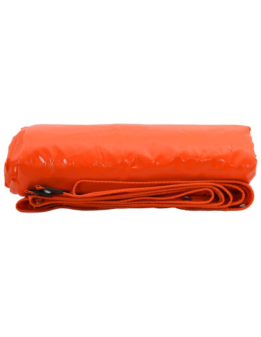 Telo 650g / m² Arancione 6 x 8 m Tela con rivestimento in PVC