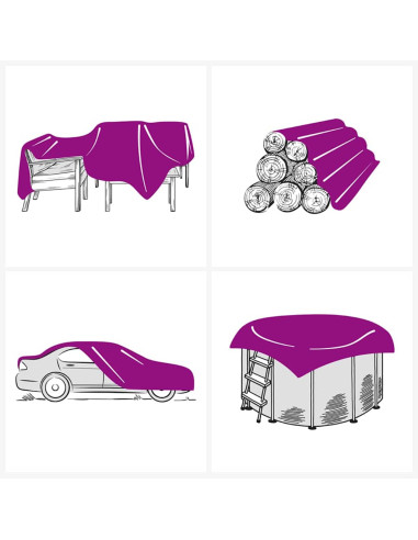 Telo 650g / m² Arancione 1 x 2,5 m Tela con rivestimento in PVC