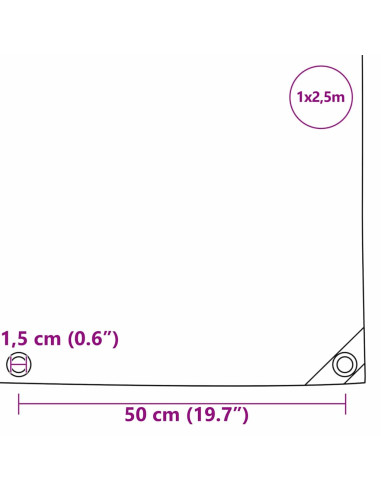 Telo 650g / m² Arancione 1 x 2,5 m Tela con rivestimento in PVC